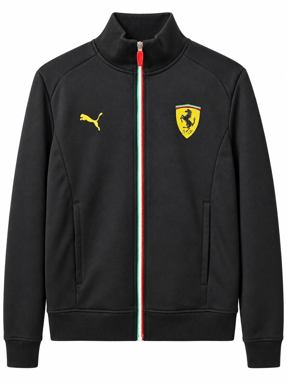 Puma Scuderia Ferrari Track Jacket Mens M Black Tricolor Zip 760249